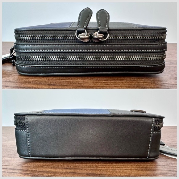 New Coach Charter Crossbody Bag 19 with Patchwork in Black Multi - Picture 4 of 10